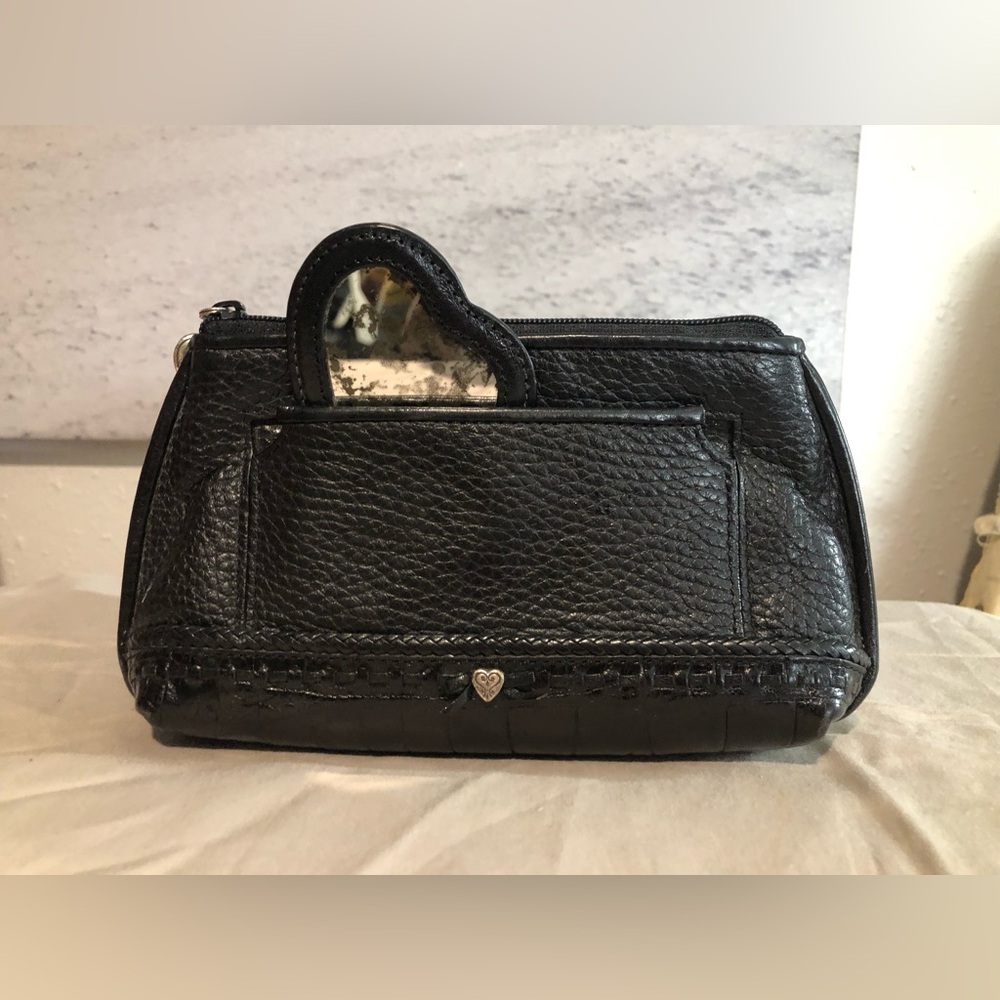 Brighton Black Leather Wallet w/ Heart Mirror and accents